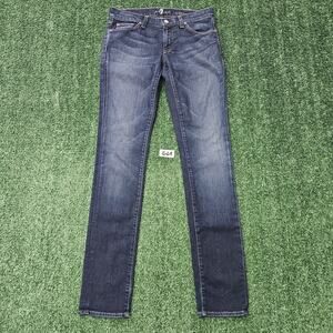 Ladies 7 for All Mankind Roxanne Slim Low Rise Blue Jeans W28 L33